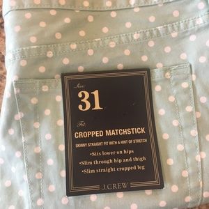 J Crew NWT Cropped Matchstick Pants Sz 31